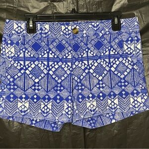 American Eagle Outfitters Blue and White Patterned Midi Shorts